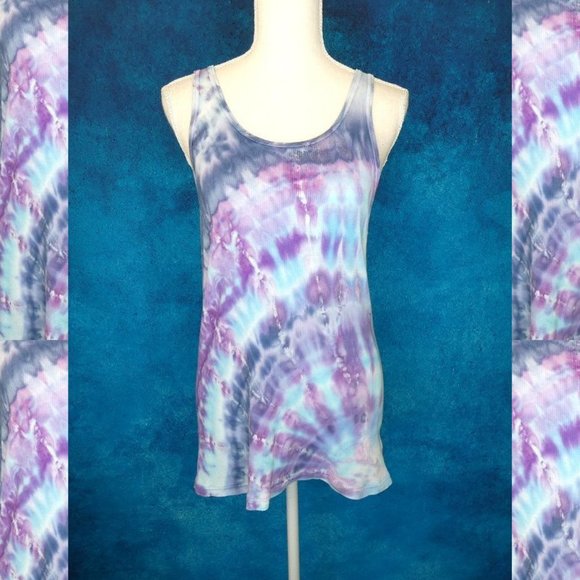 Jockey Tops - Jockey Purple Blue Festival Tie Dye Tank Size XL